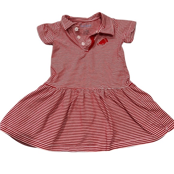 Itsy Bitsy Striped Red& White Cheer Polo Dress 2T - Picture 1 of 4